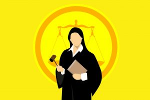 Icona di un giudice con sfondo giallo